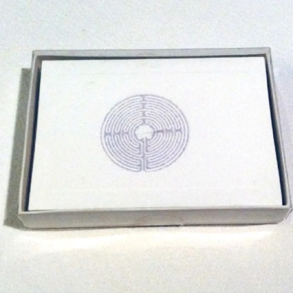 Note Cards Lavender Embossed Chartres Labyrinth